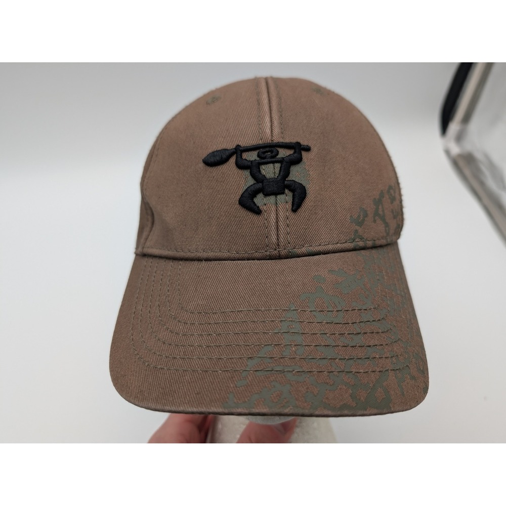Hawaiian Headwear Kauai Baseball Cap Brown Petroglyph Paddler Tribal Print Hat